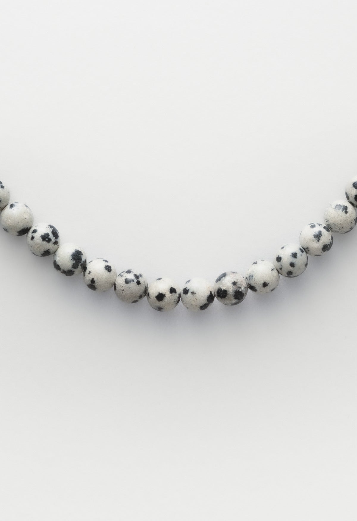 Sun Ray Necklace Dalmatian Jasper Silver 6mm