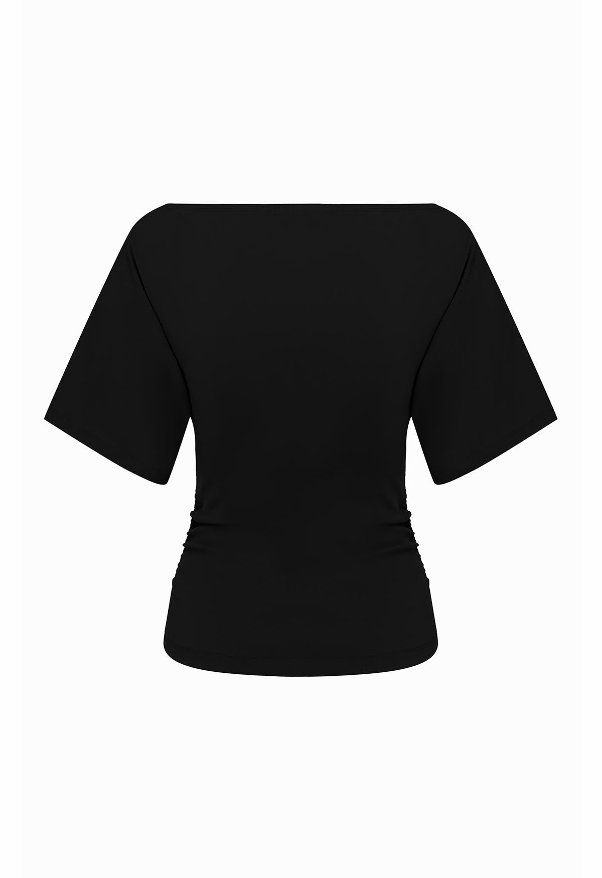 Bardot Ruched Top Nera