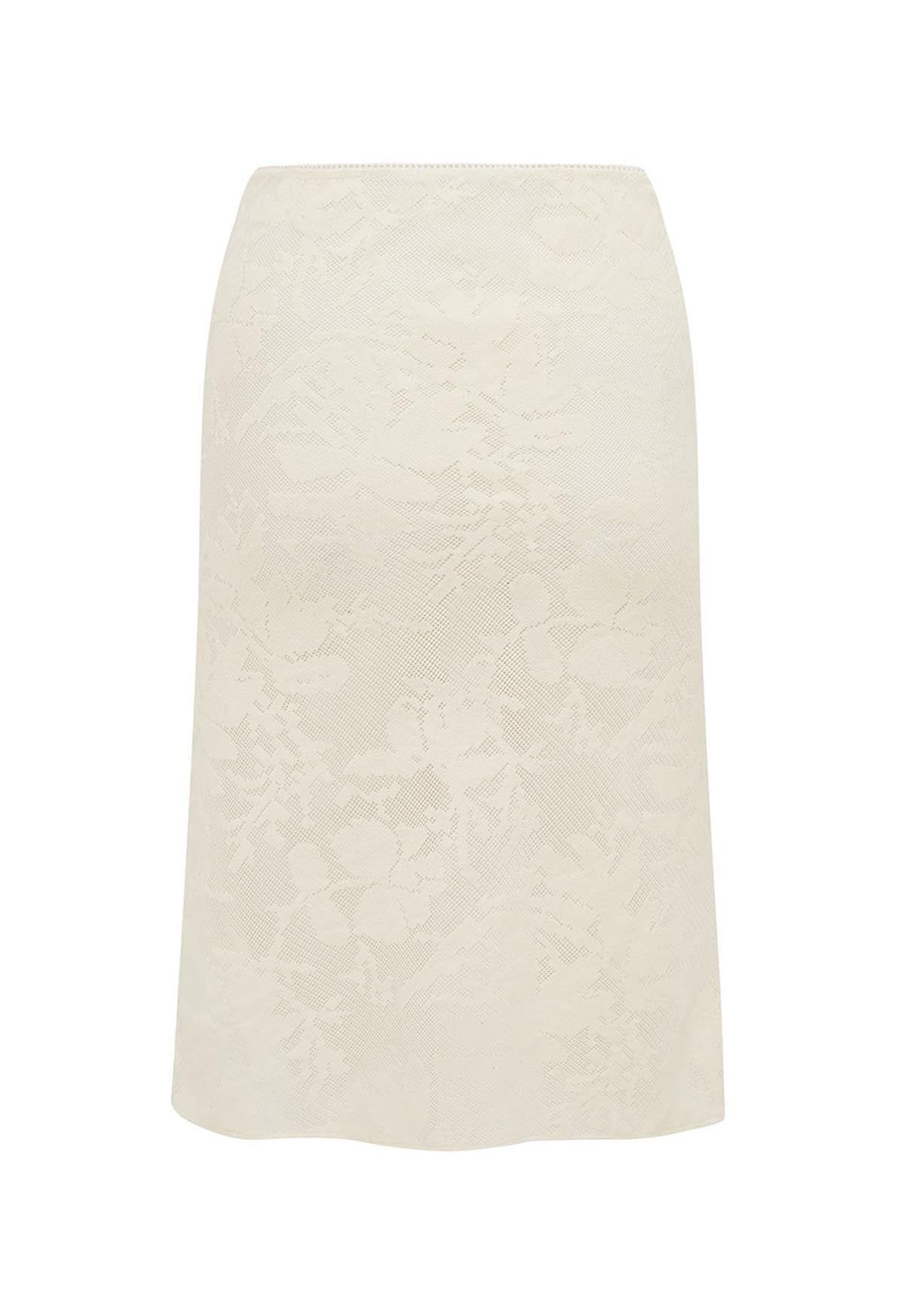 Bias Knee Skirt Burro Lace