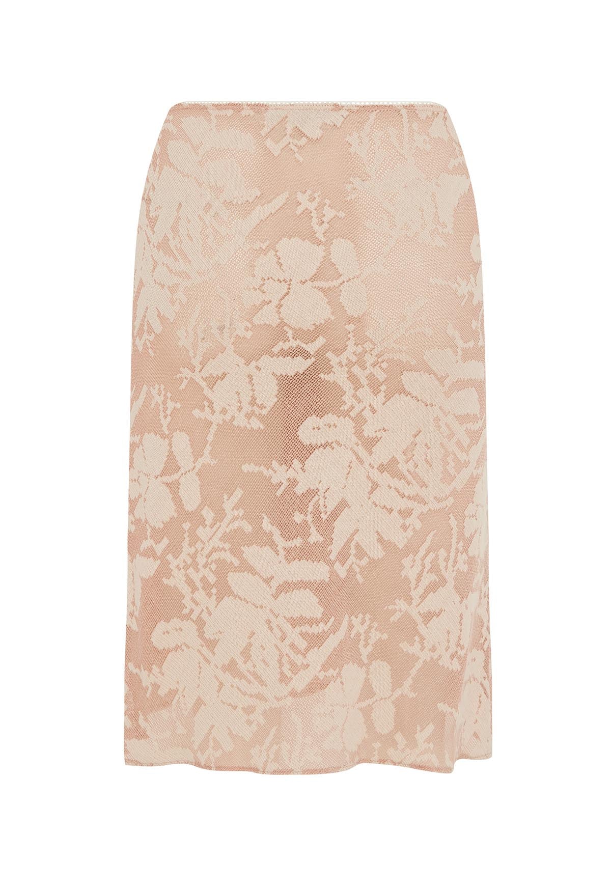 Bias Knee Skirt Petalo Lace