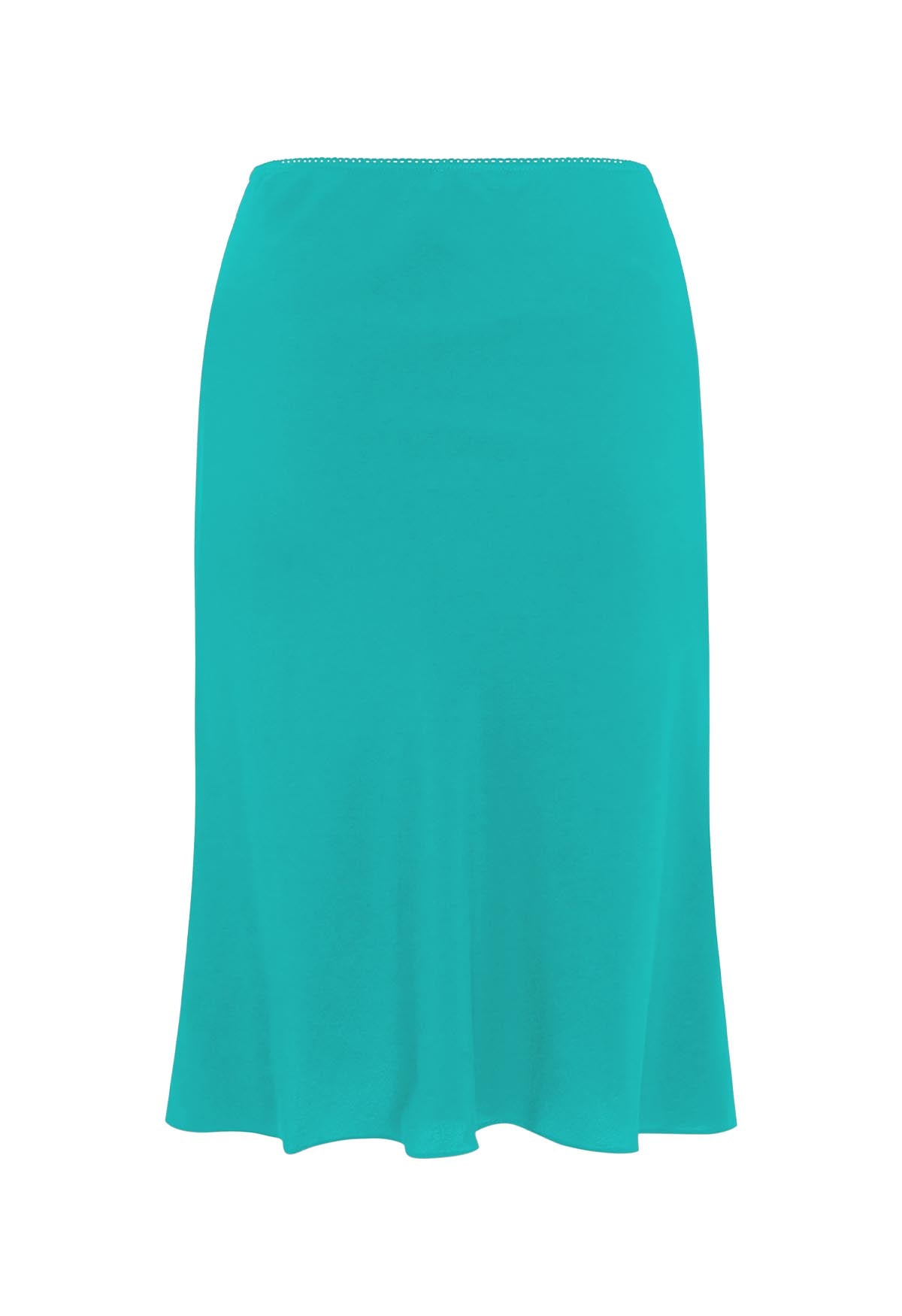 Bias Knee Skirt Turchese Silk