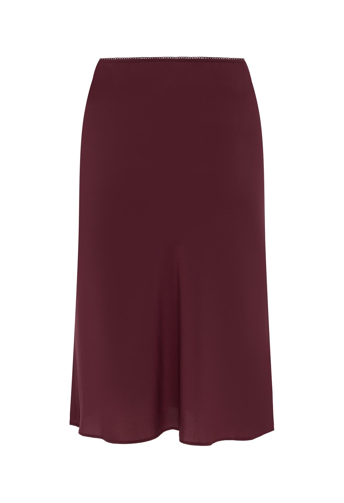 Bias Knee Skirt Vino Silk