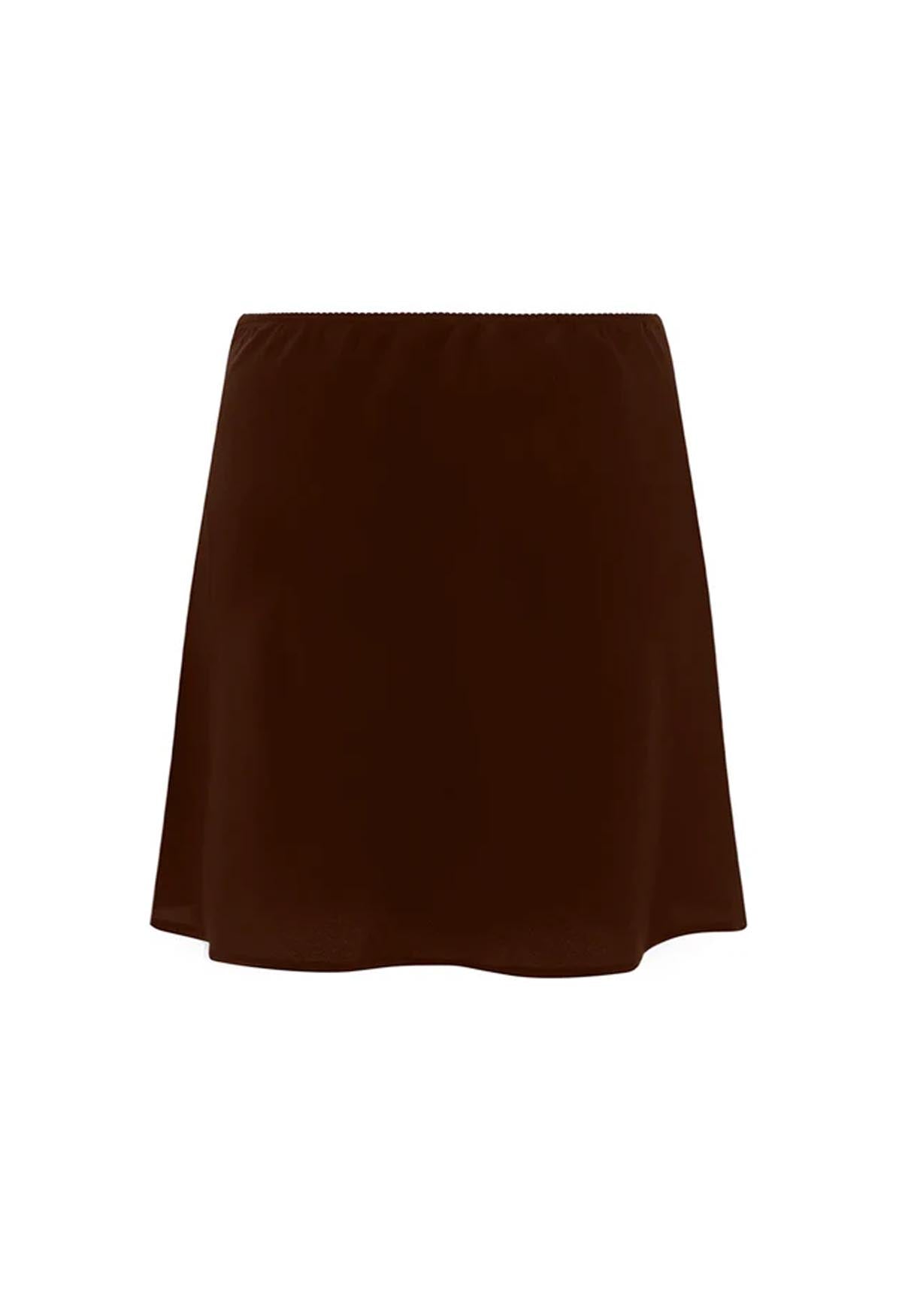 Bias Mini Skirt Ciocco Silk