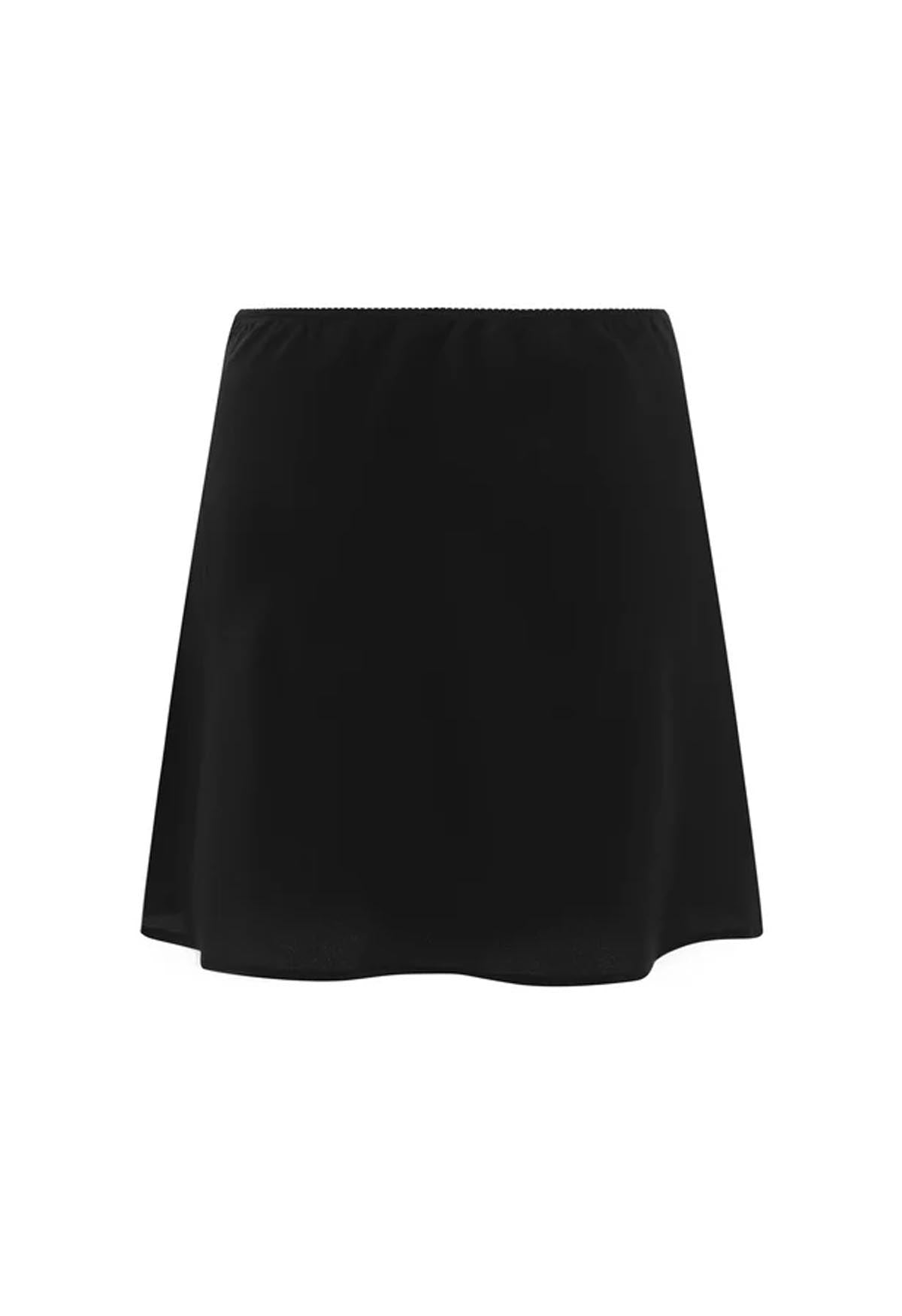 Bias Mini Skirt Nera Silk