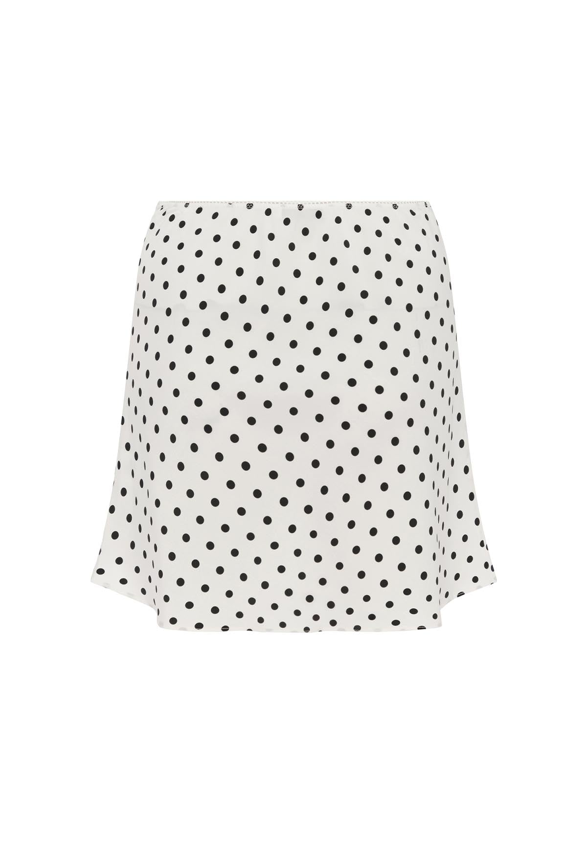 Bias Mini Skirt Pois Bianca Silk