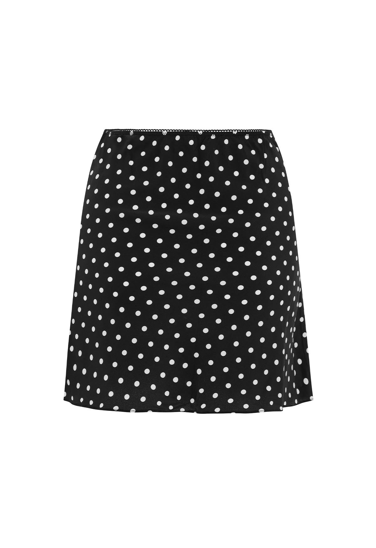 Bias Mini Skirt Pois Nera Silk