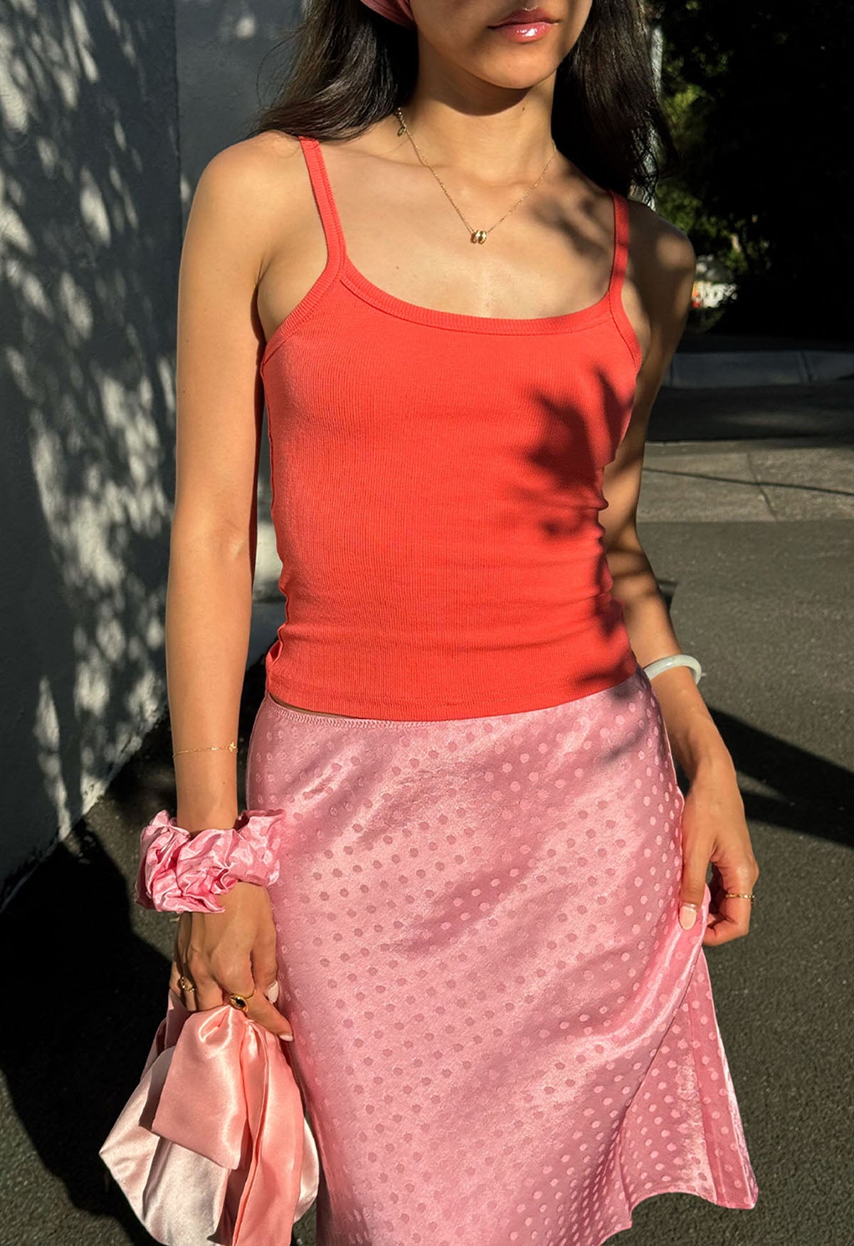 Oversized Scrunchie Jacquard Rosa
