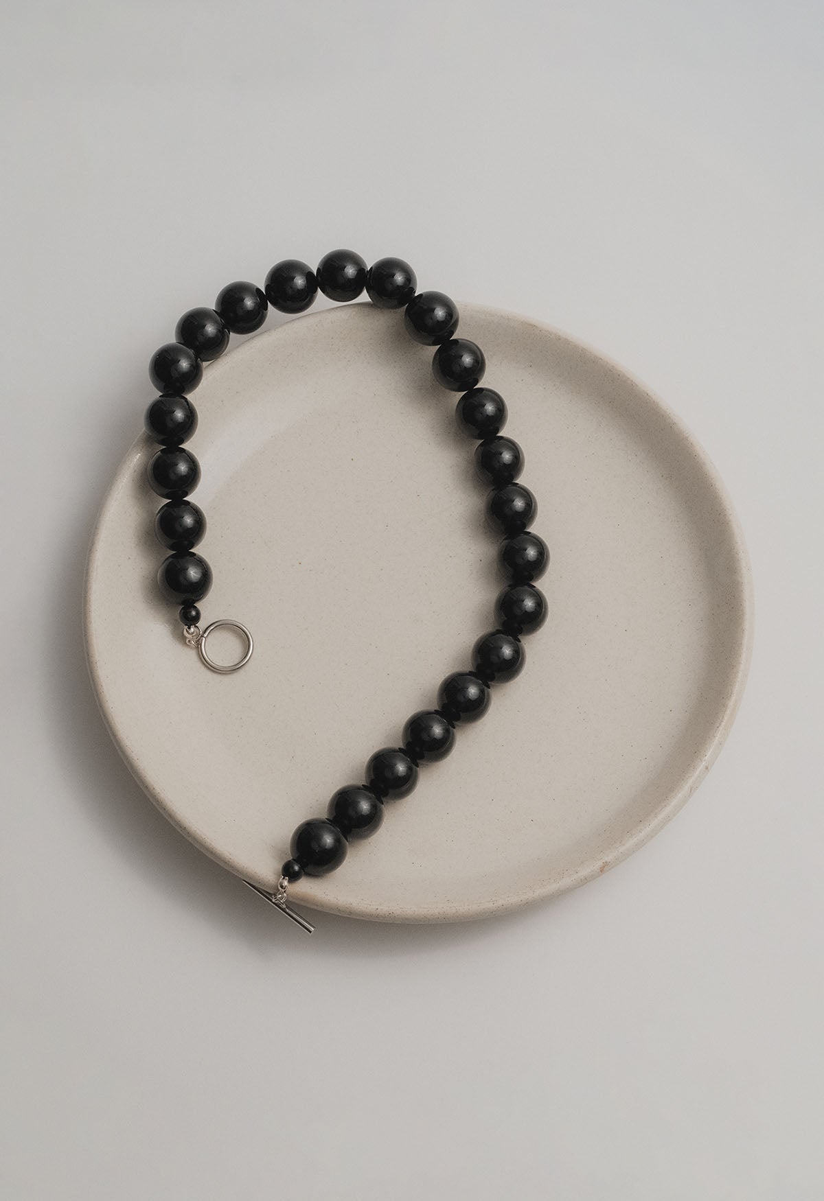 Sun Ray Necklace Onyx Silver 16mm