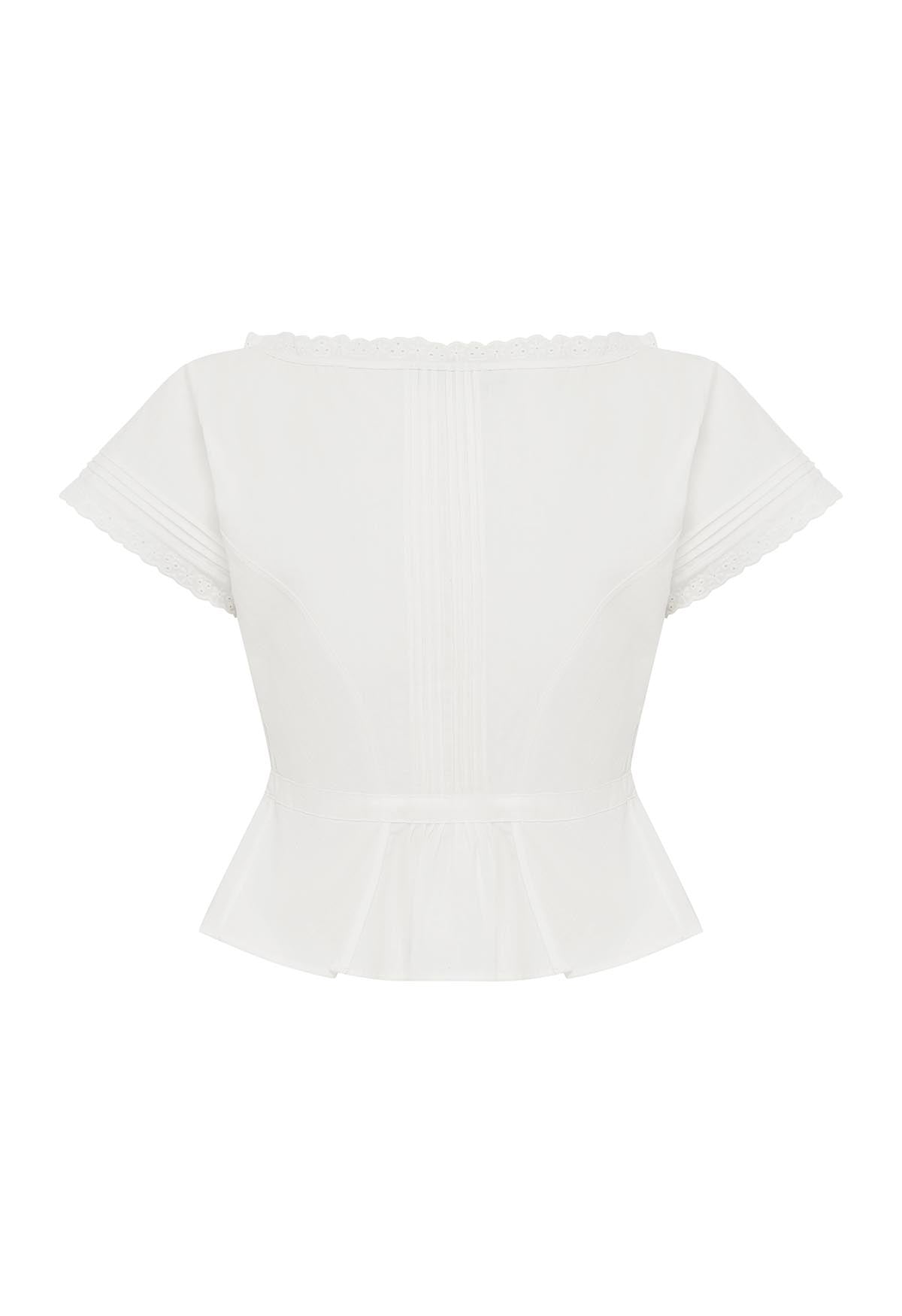 Pintuck Blouse Bianca