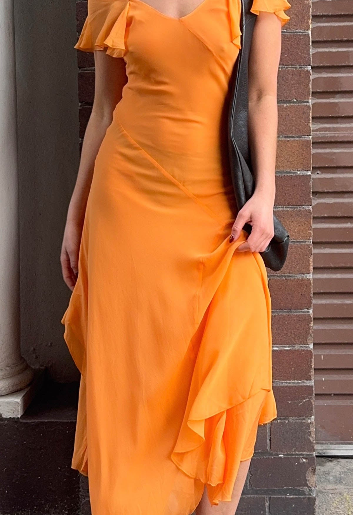 Flutter-Sleeve Dress Carota