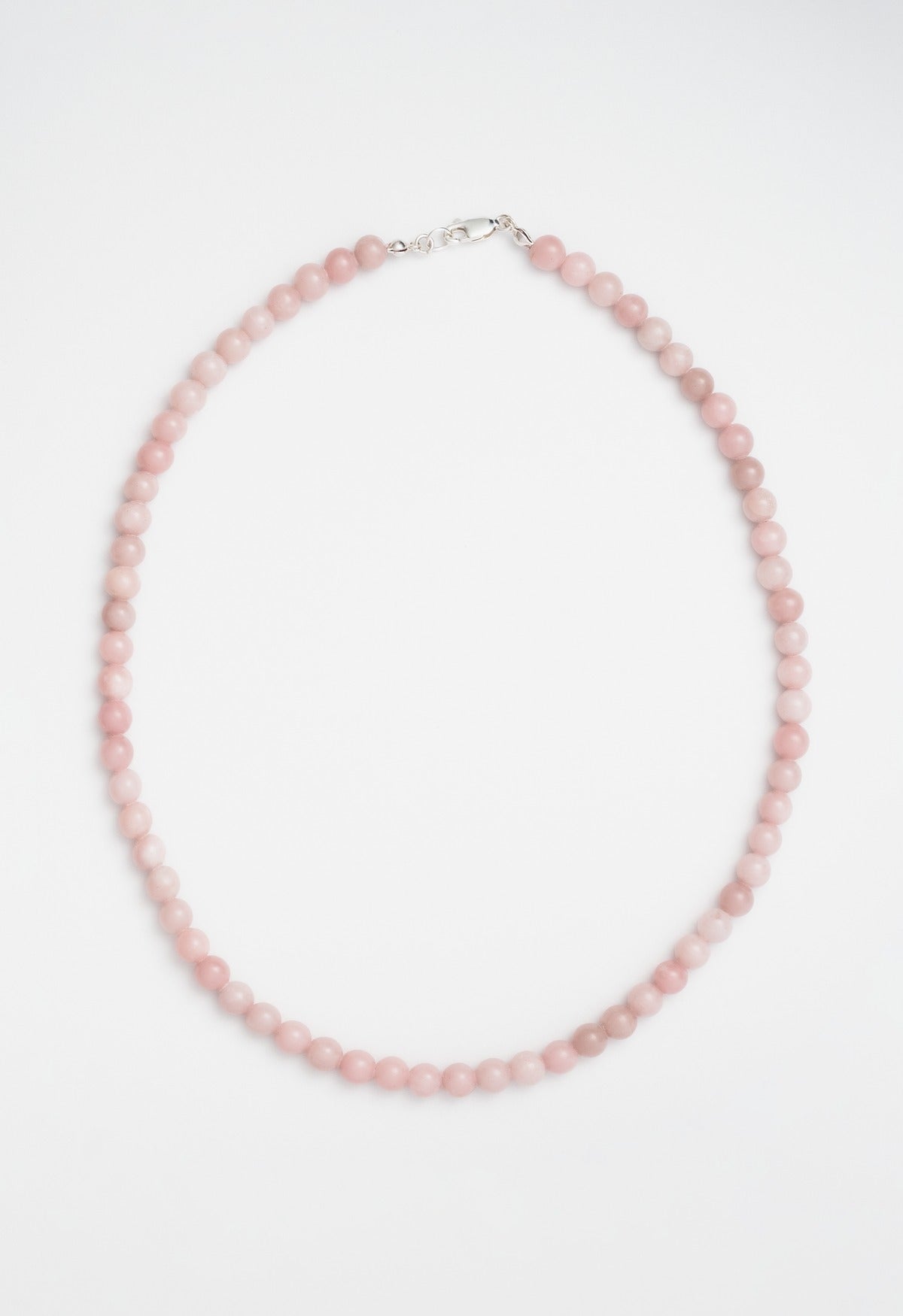 Sun Ray Necklace Pink Opal Silver 6mm