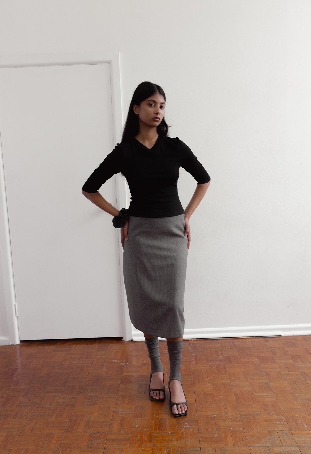 Chanelle is wearing a size 8