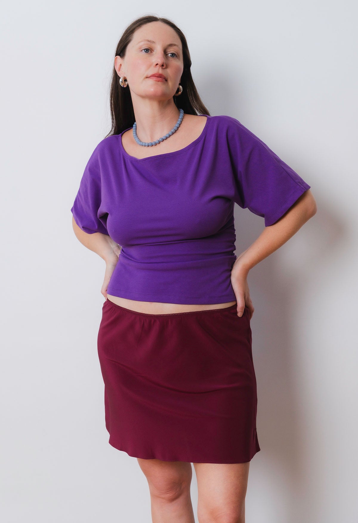 Bardot Ruched Top Viola