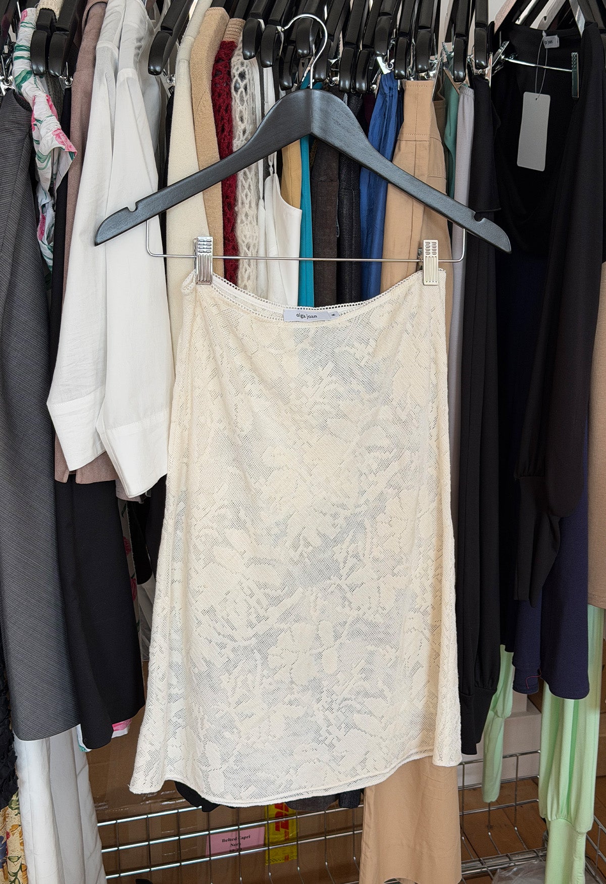 Bias Knee Skirt Burro Lace
