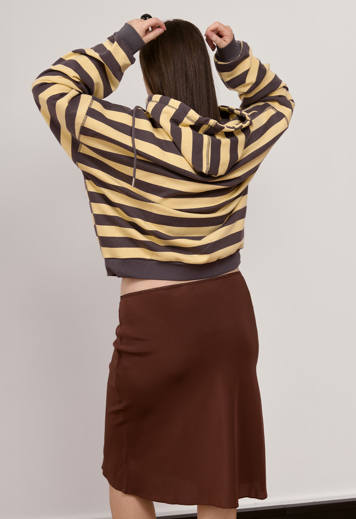 Bias Knee Skirt Ciocco Silk