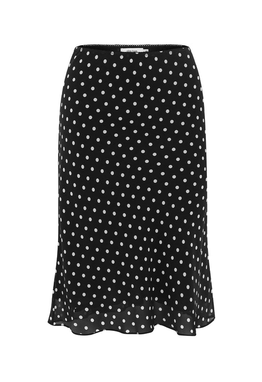 Bias Knee Skirt Pois Nera