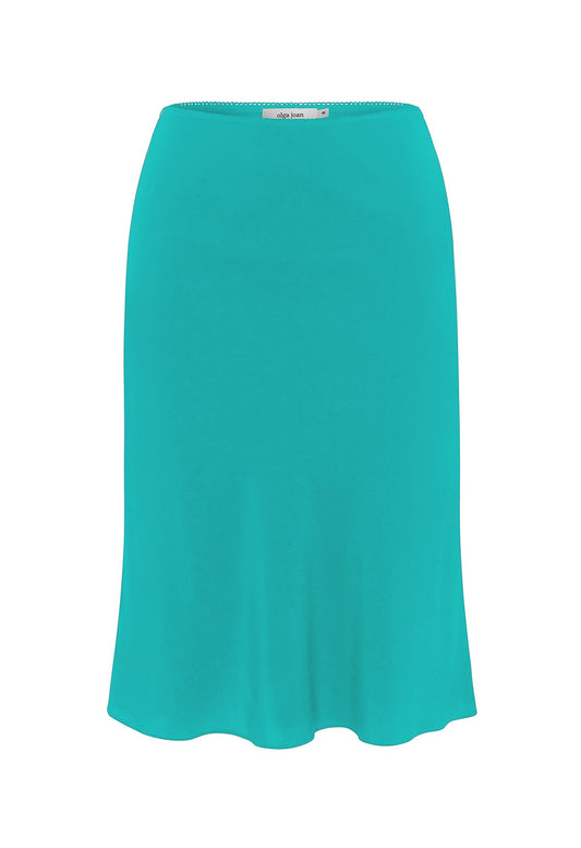 Bias Knee Skirt Turchese