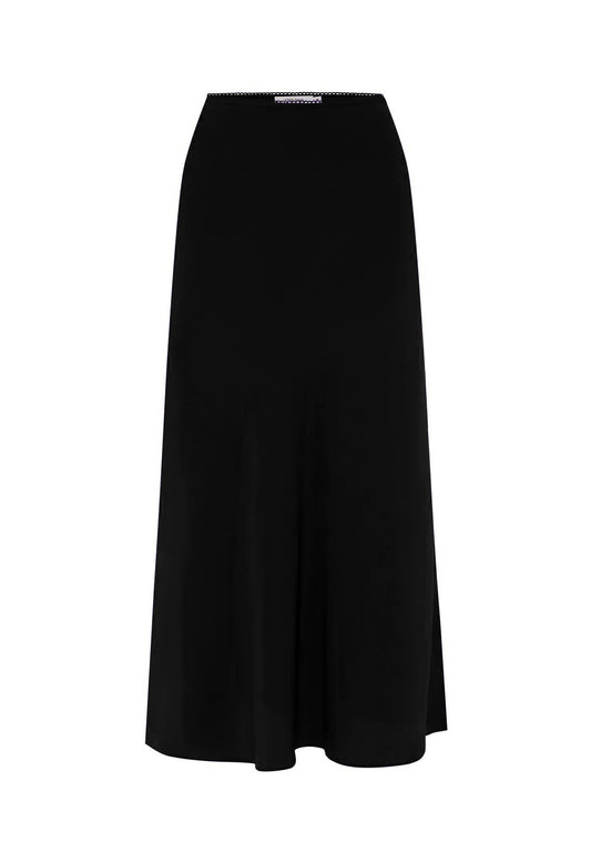 Bias Mid Skirt Nera Silk