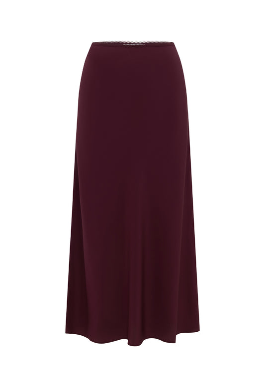 Bias Mid Skirt Vino Silk