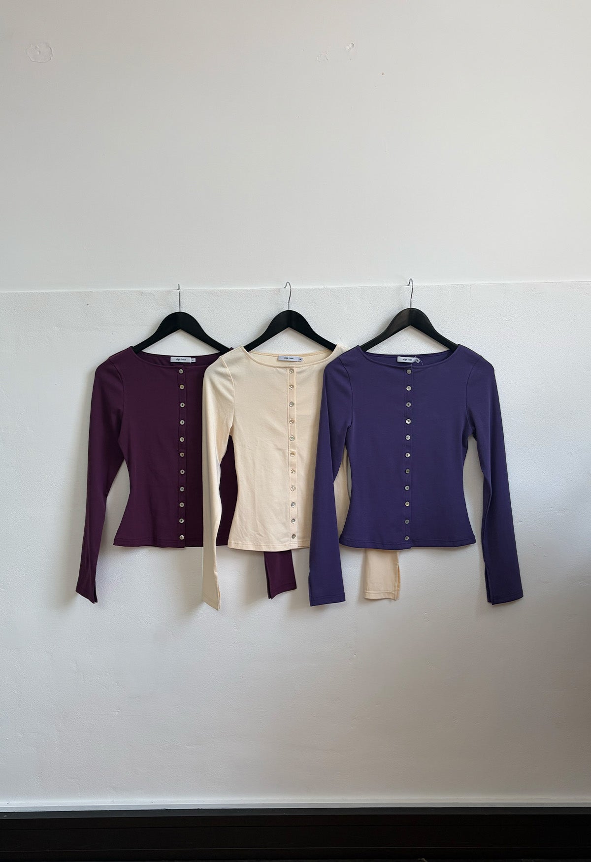 Button-Through Long Sleeve Top Avena