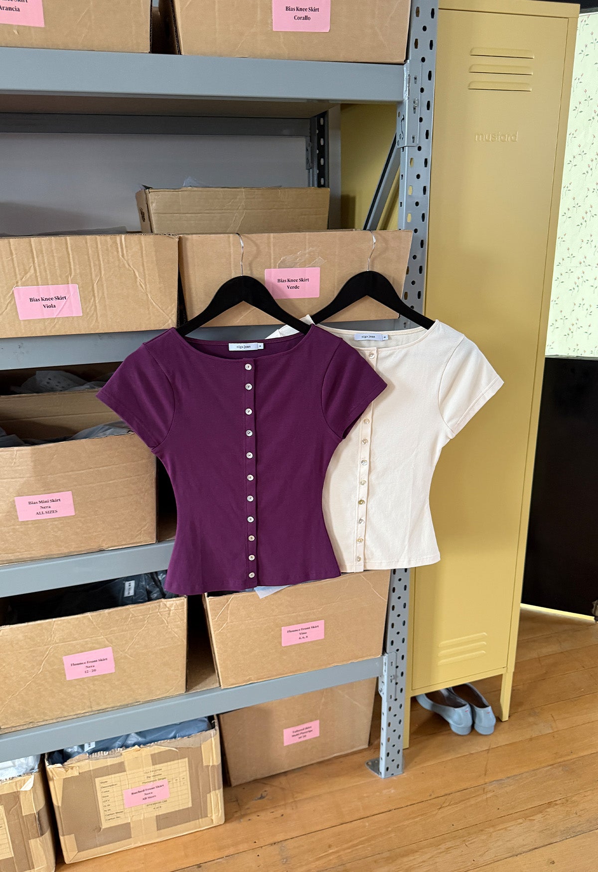 Button-Through Tee Aubergine
