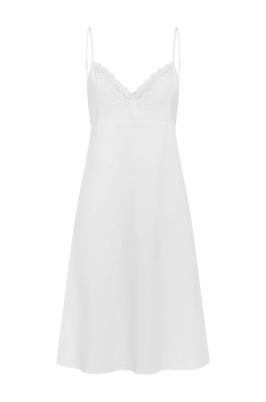Embroidered Bust Slip Dress Bianca