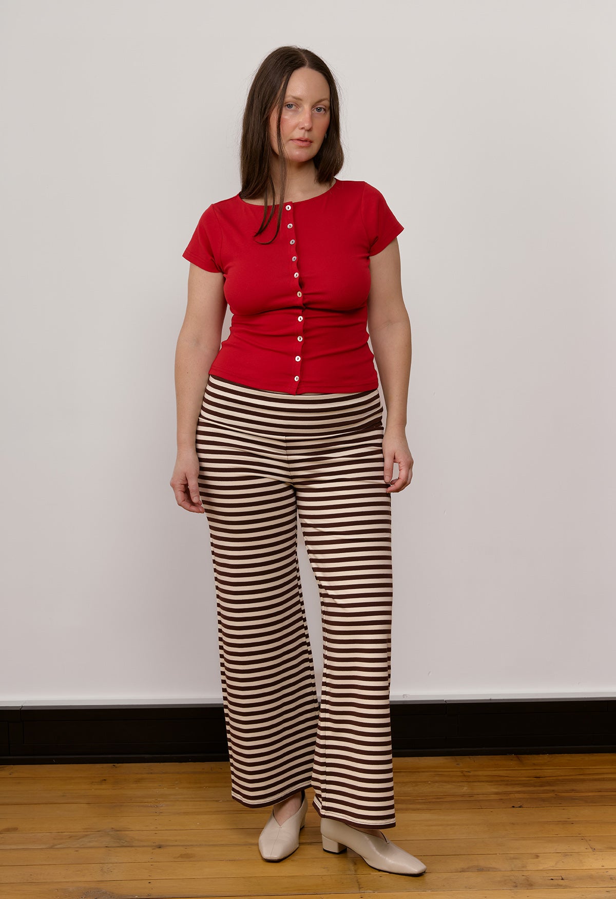 Button-Through Tee Rossa