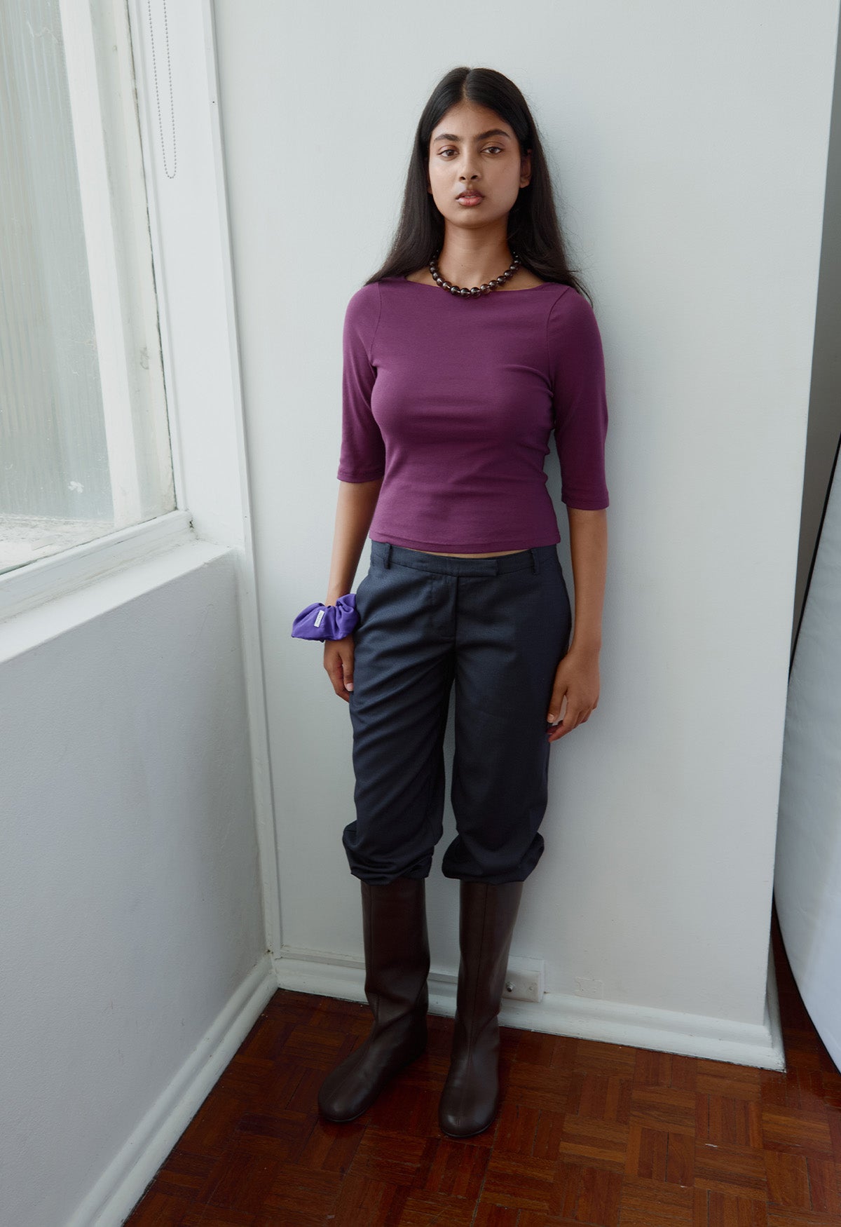 Bateau 3/4 Top Aubergine