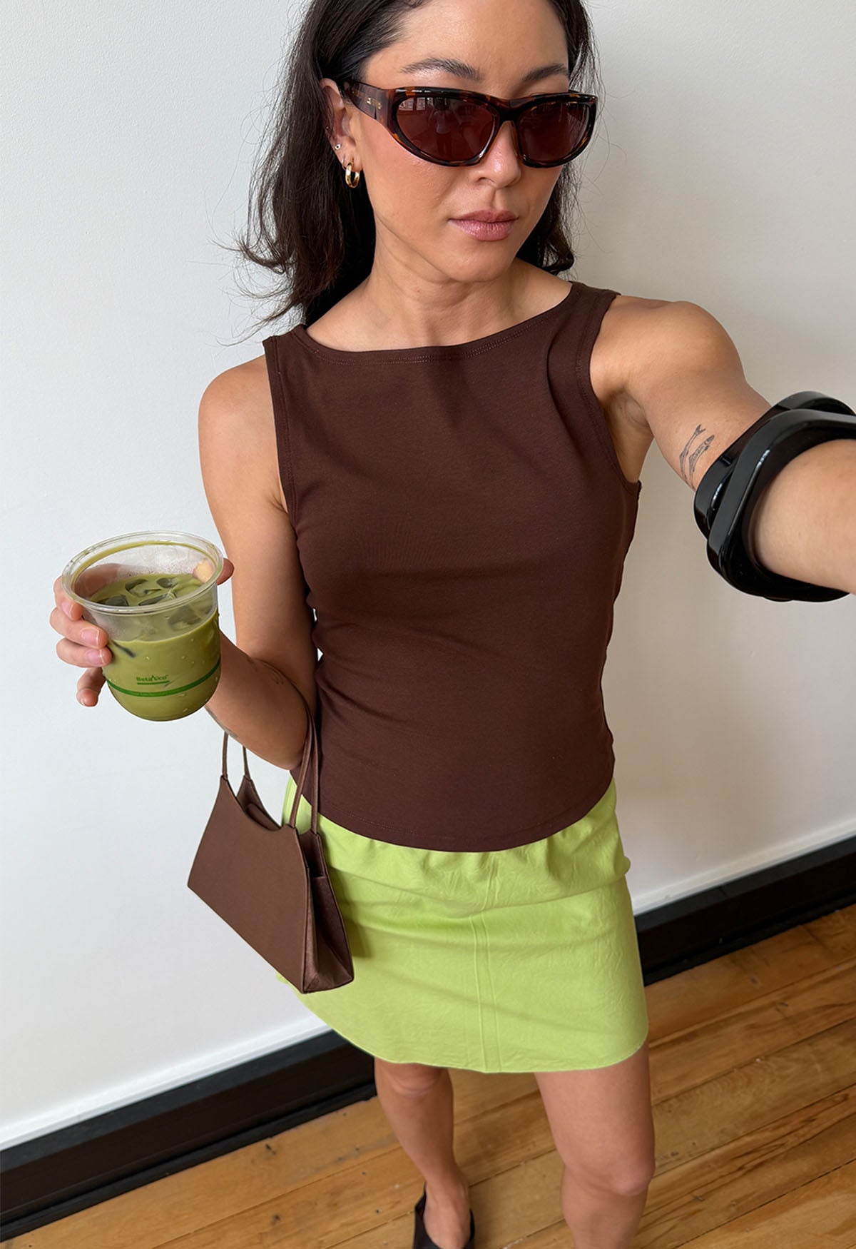 Mini Slip Skirt Pistachio Tencel