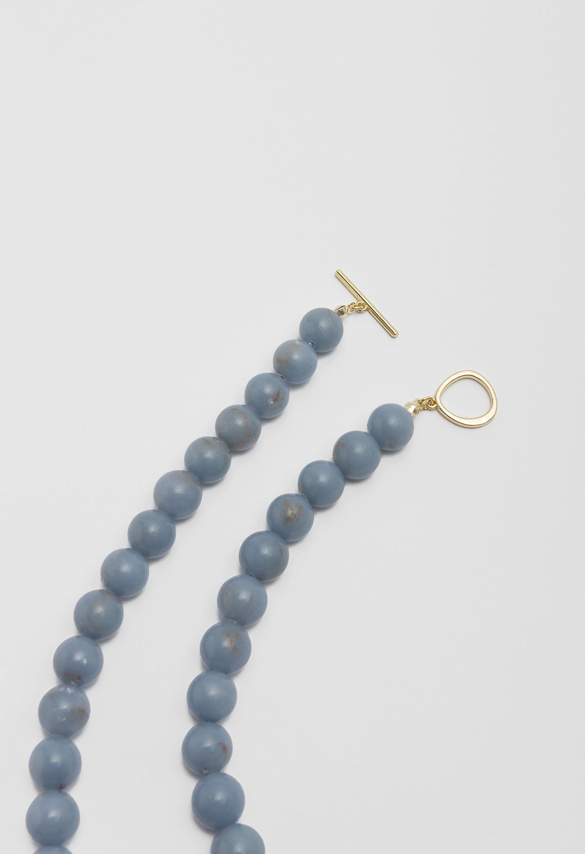 Sun Ray Necklace Angelite Gold 10mm