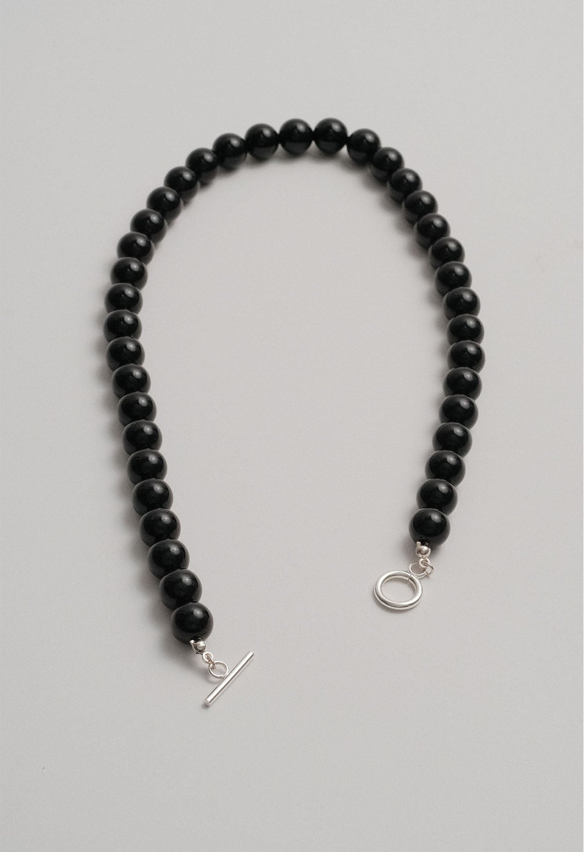 Sun Ray Necklace Onyx Silver 10mm