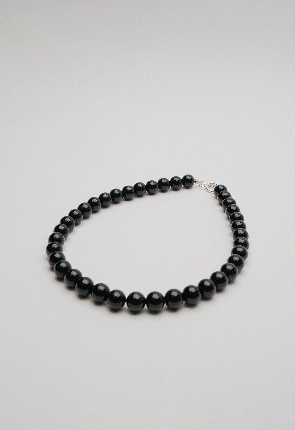 Sun Ray Necklace Onyx Silver 10mm