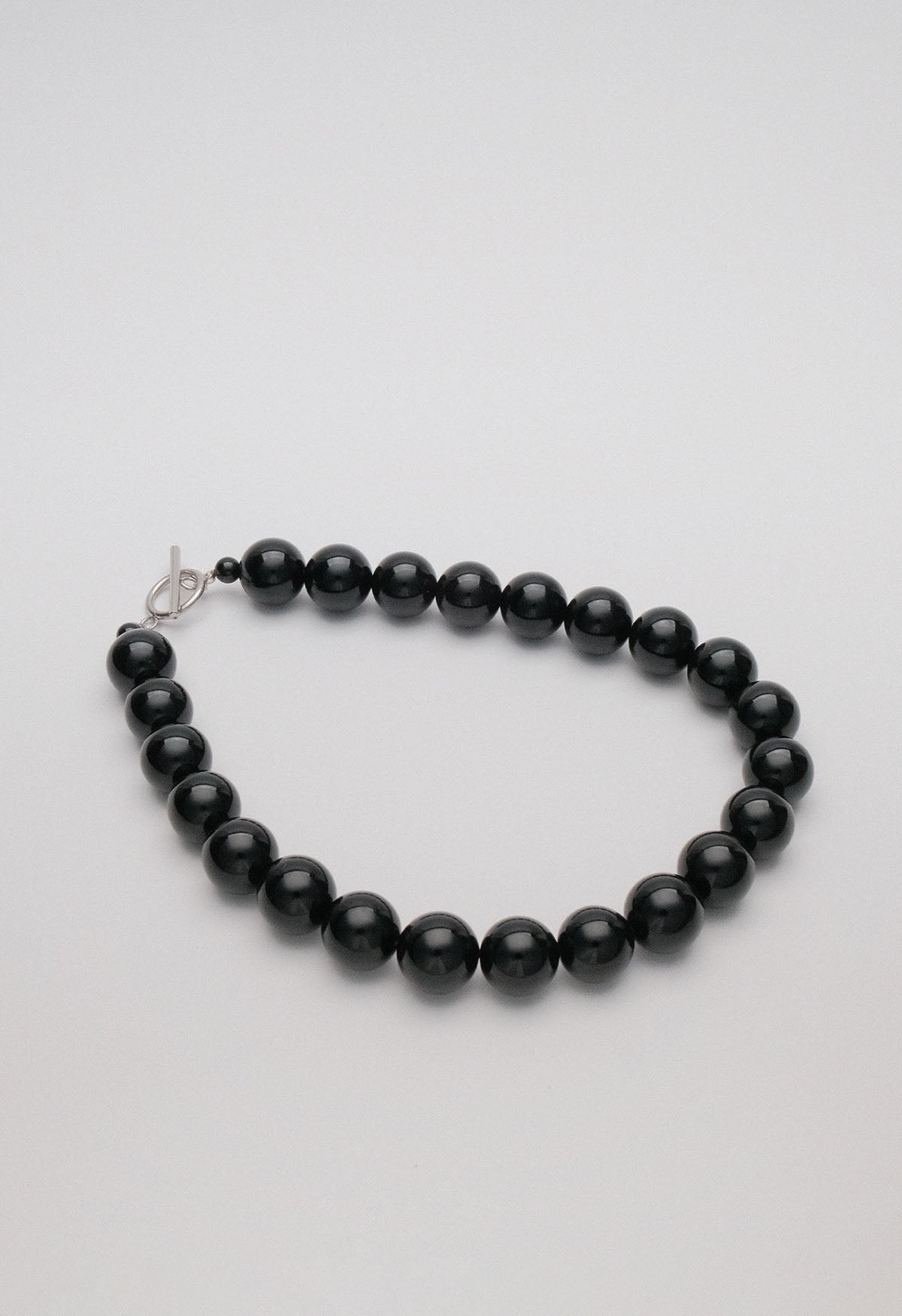 Sun Ray Necklace Onyx Silver 16mm