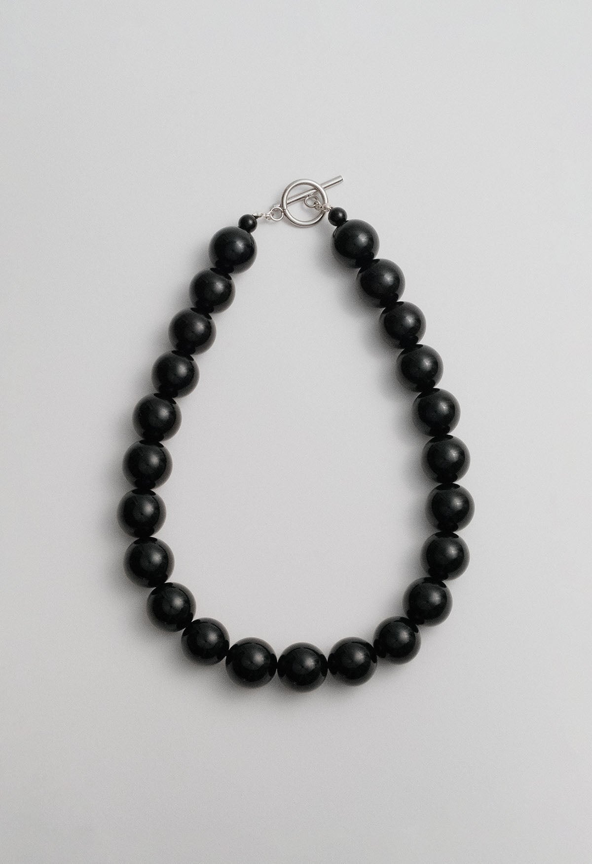 Sun Ray Necklace Onyx Silver 16mm