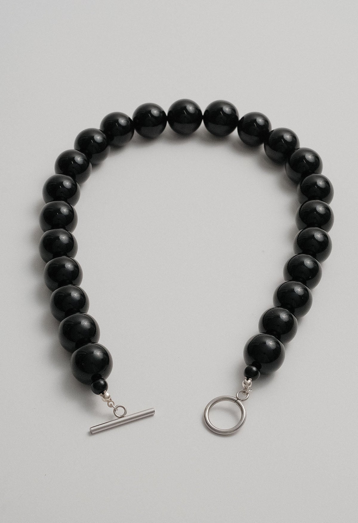 Sun Ray Necklace Onyx Silver 16mm