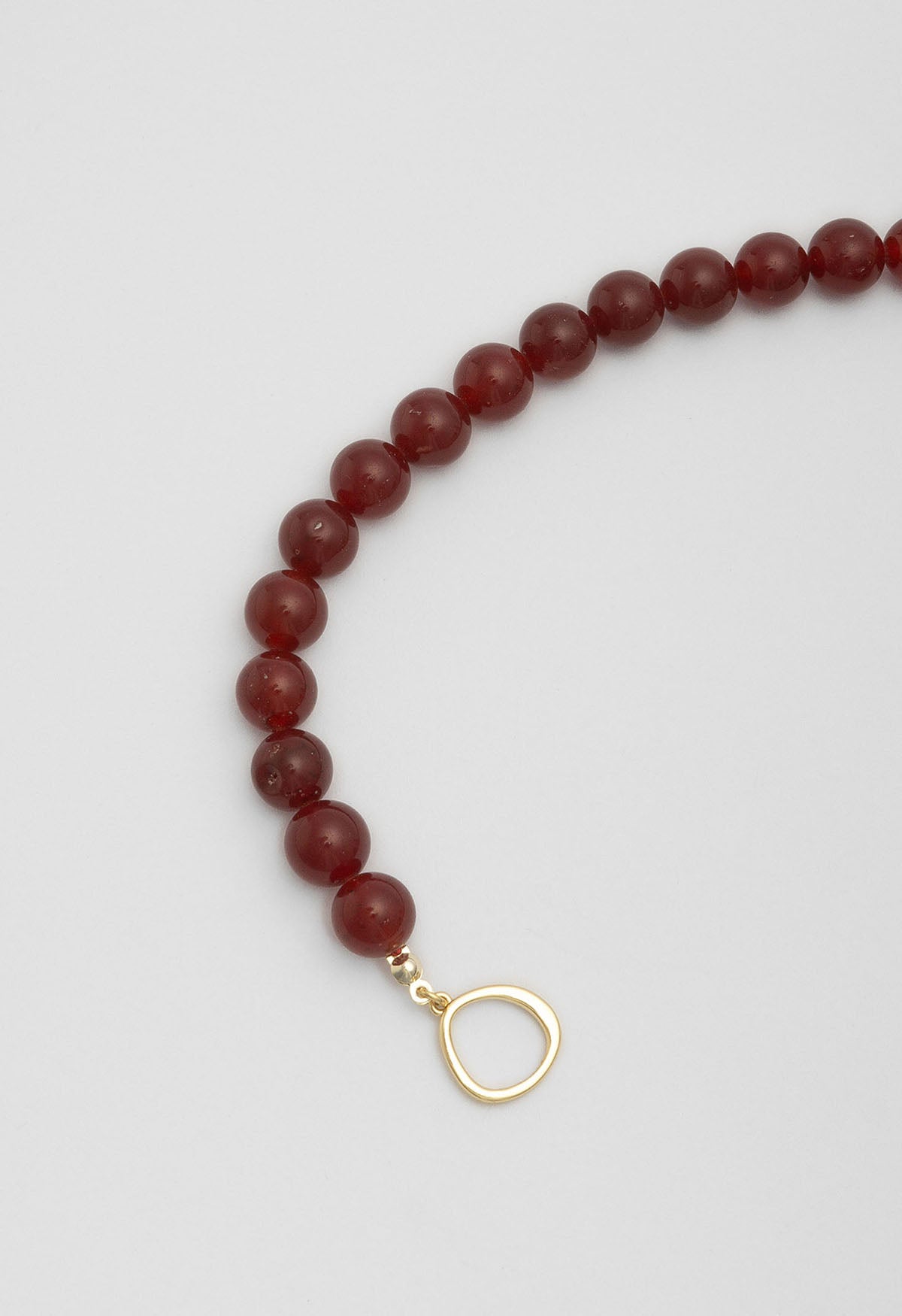 Sun Ray Necklace Red Jade Gold 10mm