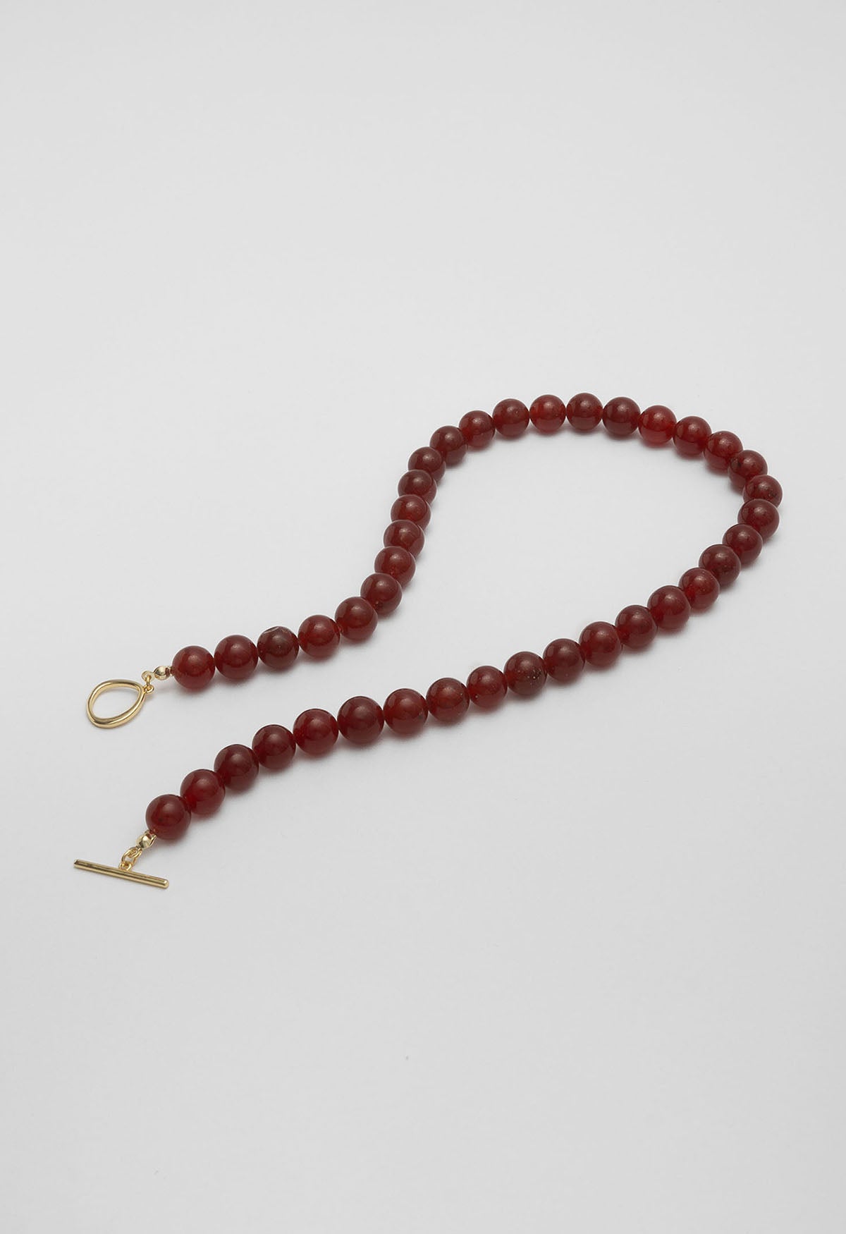 Sun Ray Necklace Red Jade Gold 10mm