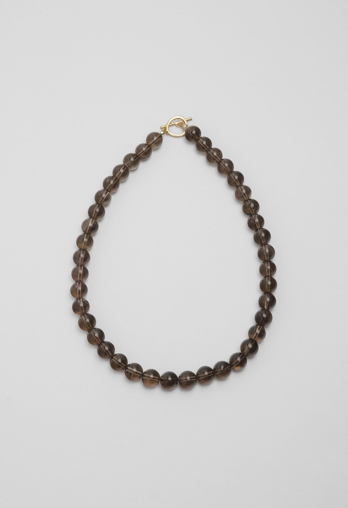 Sun Ray Necklace Smoky Quartz Gold 10mm