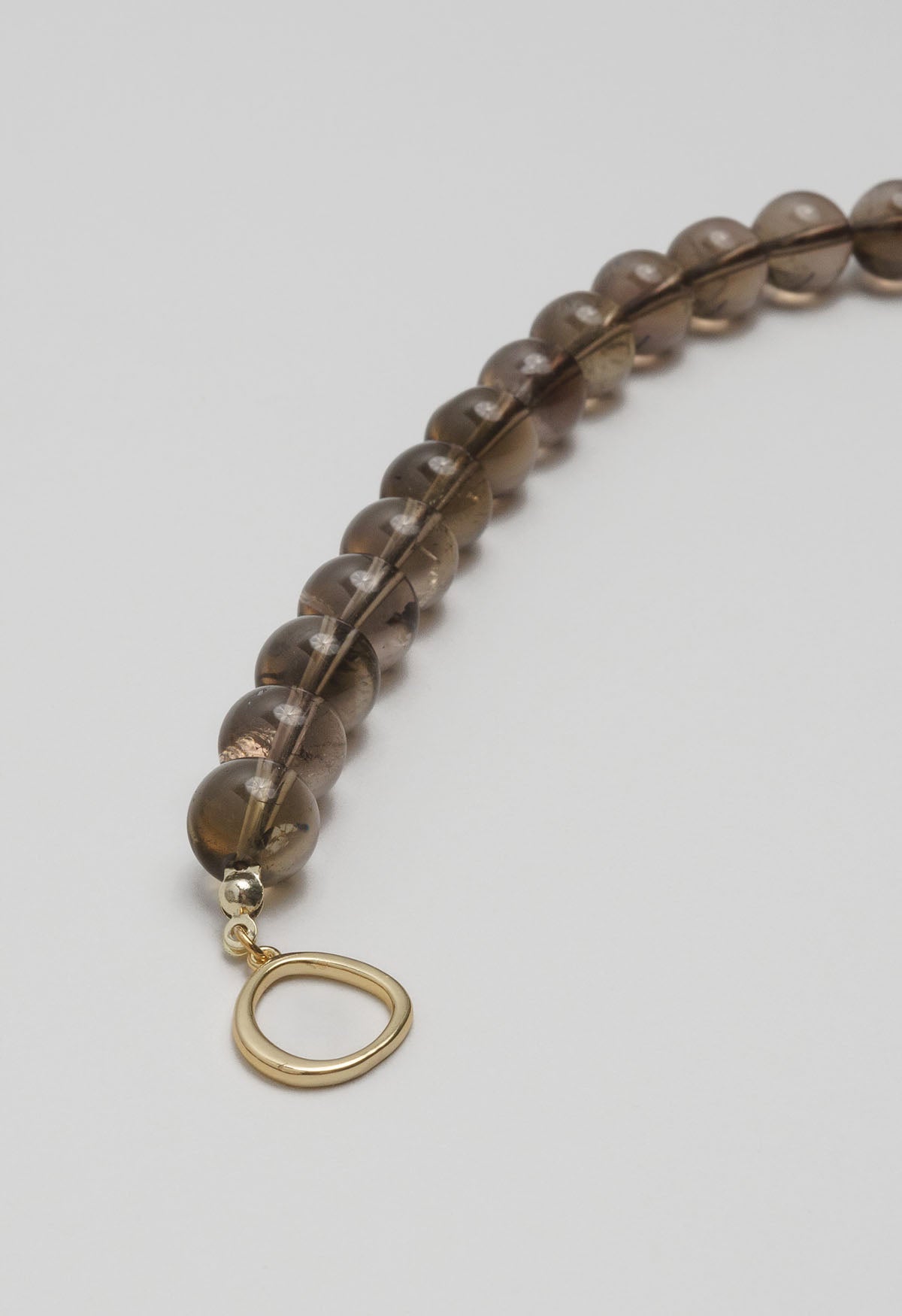 Sun Ray Necklace Smoky Quartz Gold 10mm