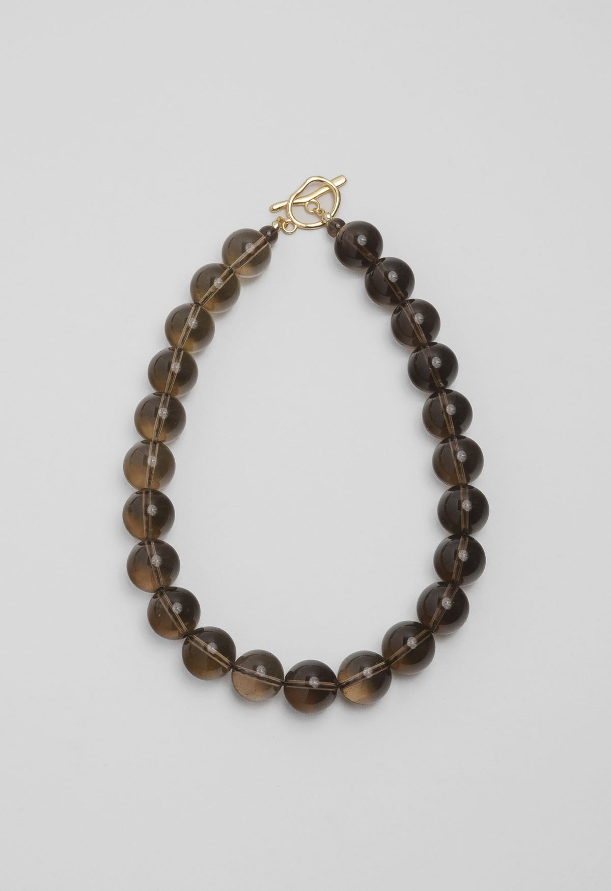Sun Ray Necklace Smoky Quartz Gold 16mm