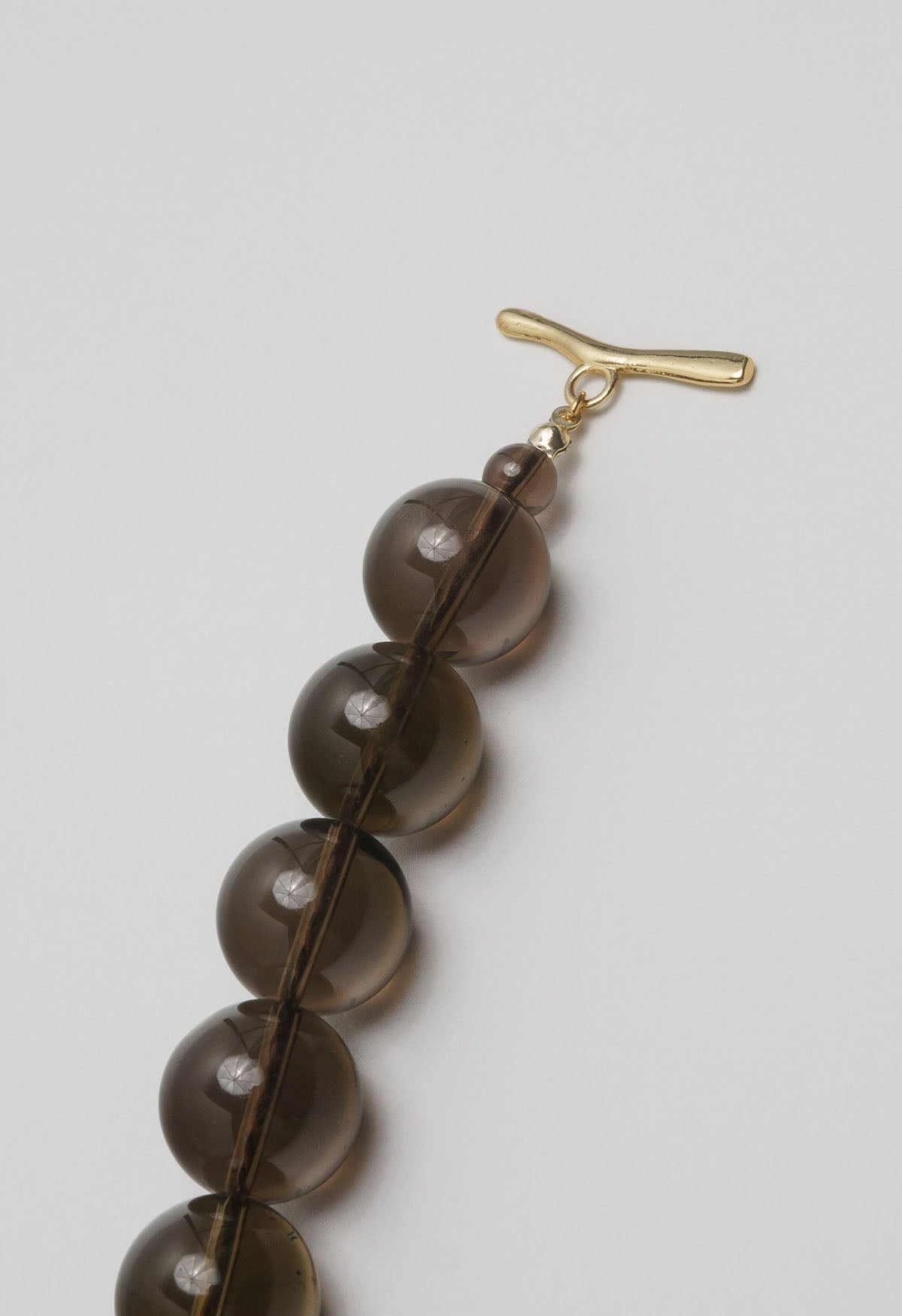 Sun Ray Necklace Smoky Quartz Gold 16mm