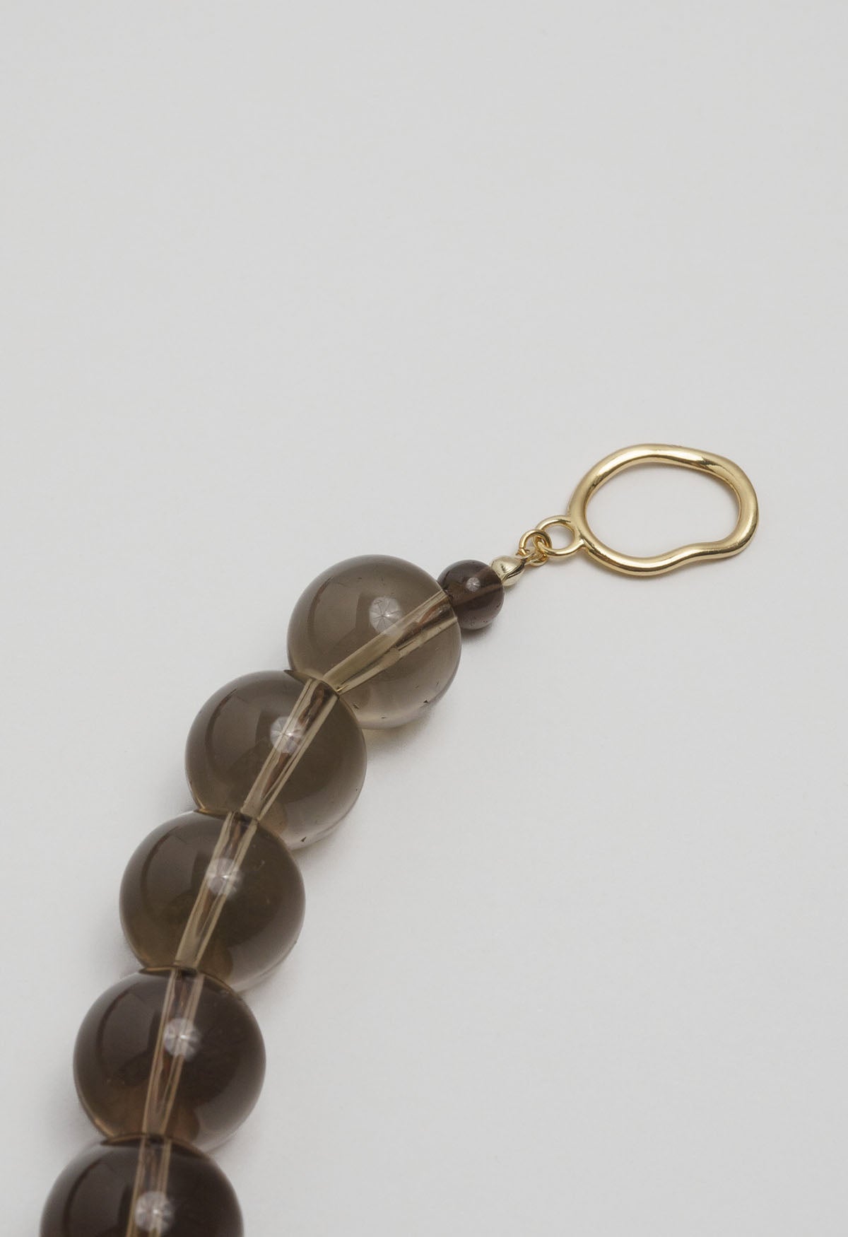 Sun Ray Necklace Smoky Quartz Gold 16mm