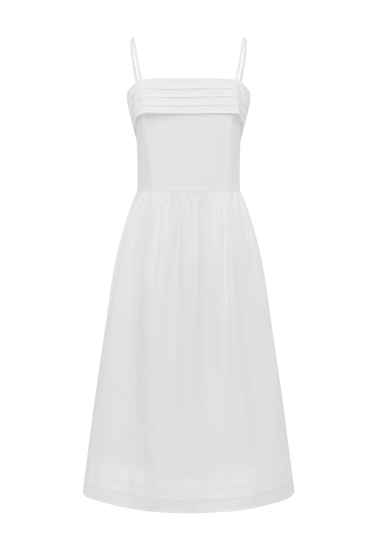 Pintuck Midi Dress Bianca