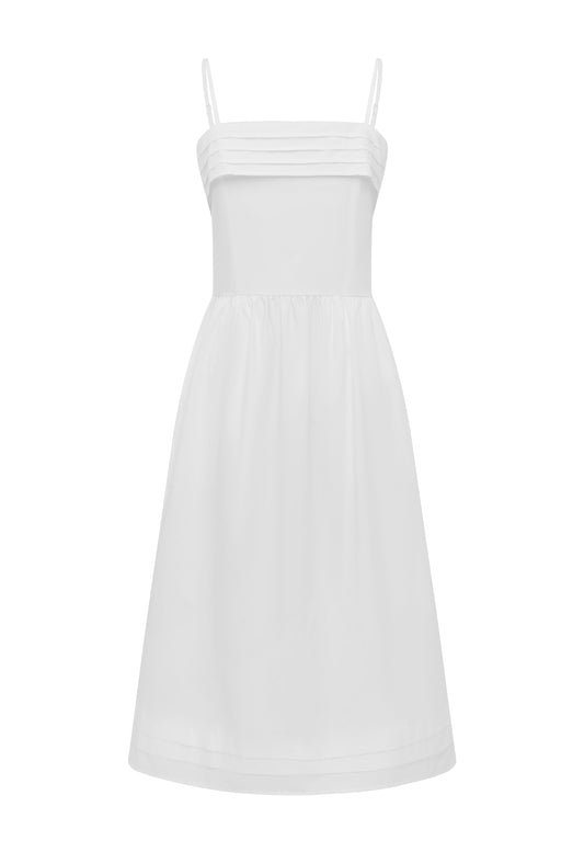 Pintuck Midi Dress Bianca