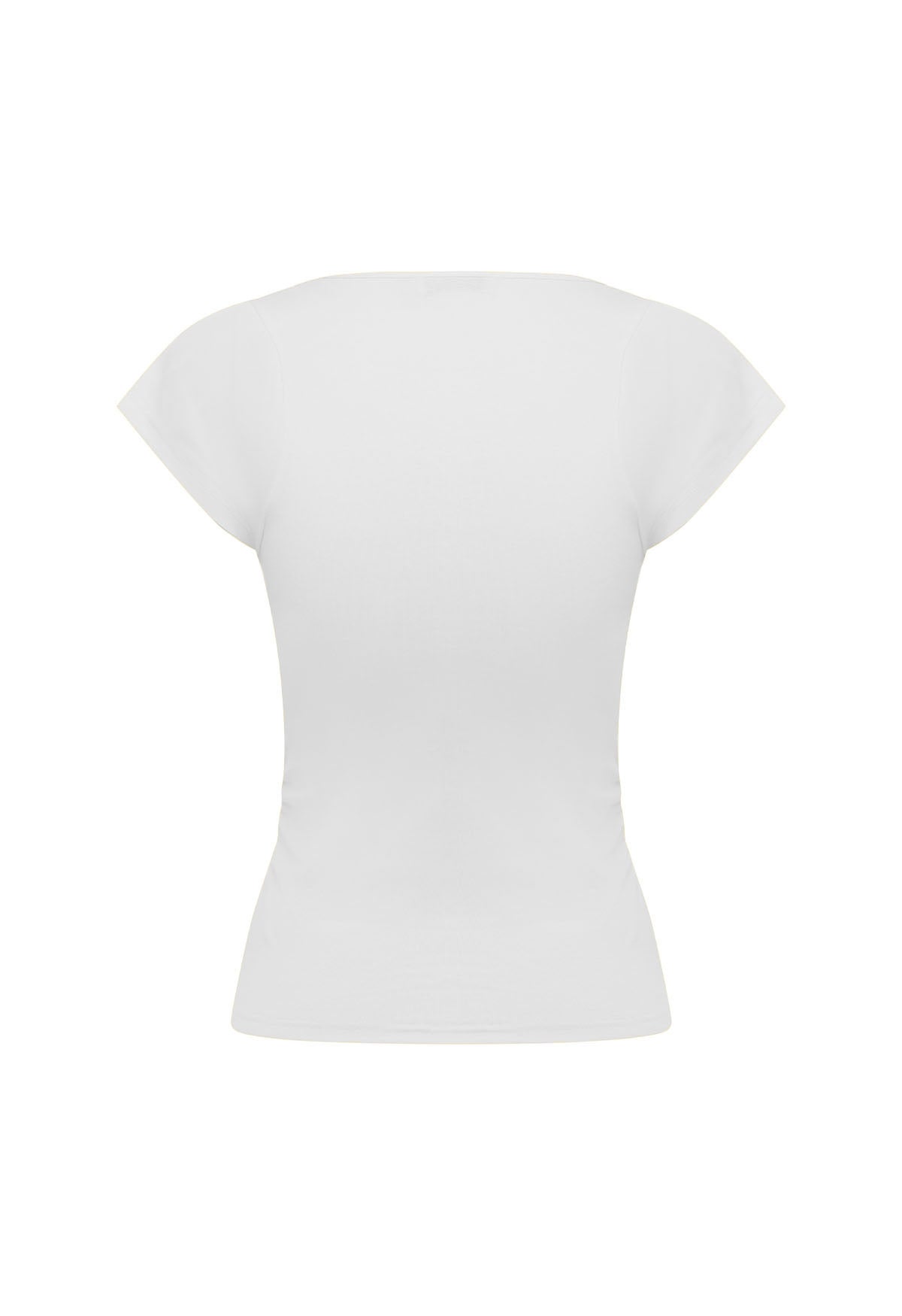 Ruched Plunge Cap Sleeve Top Bianca