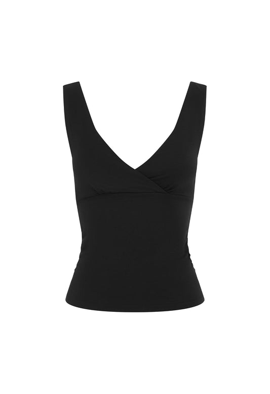 Ruched Plunge Top Nera