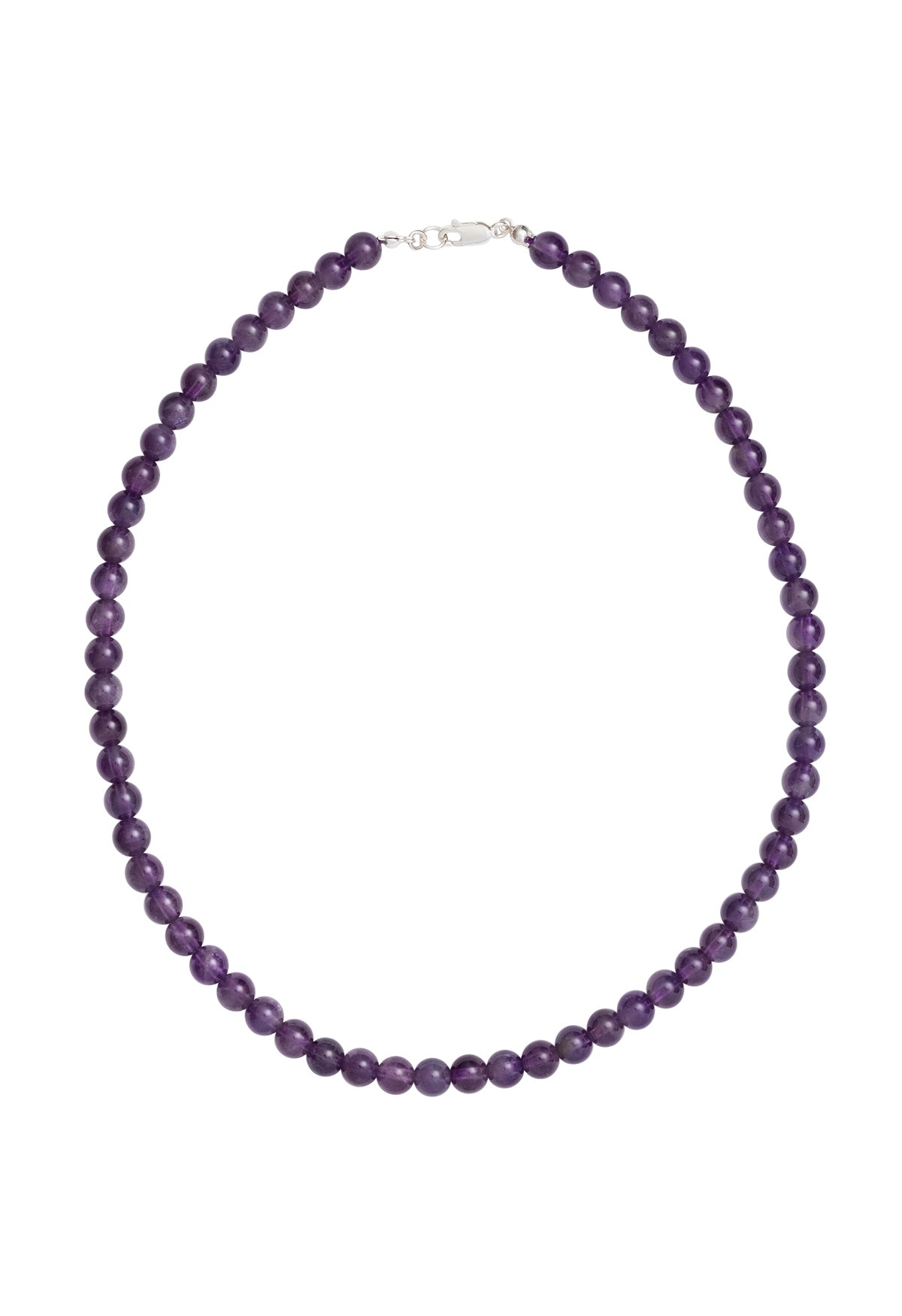 Sun Ray Necklace Amethyst Silver 6mm