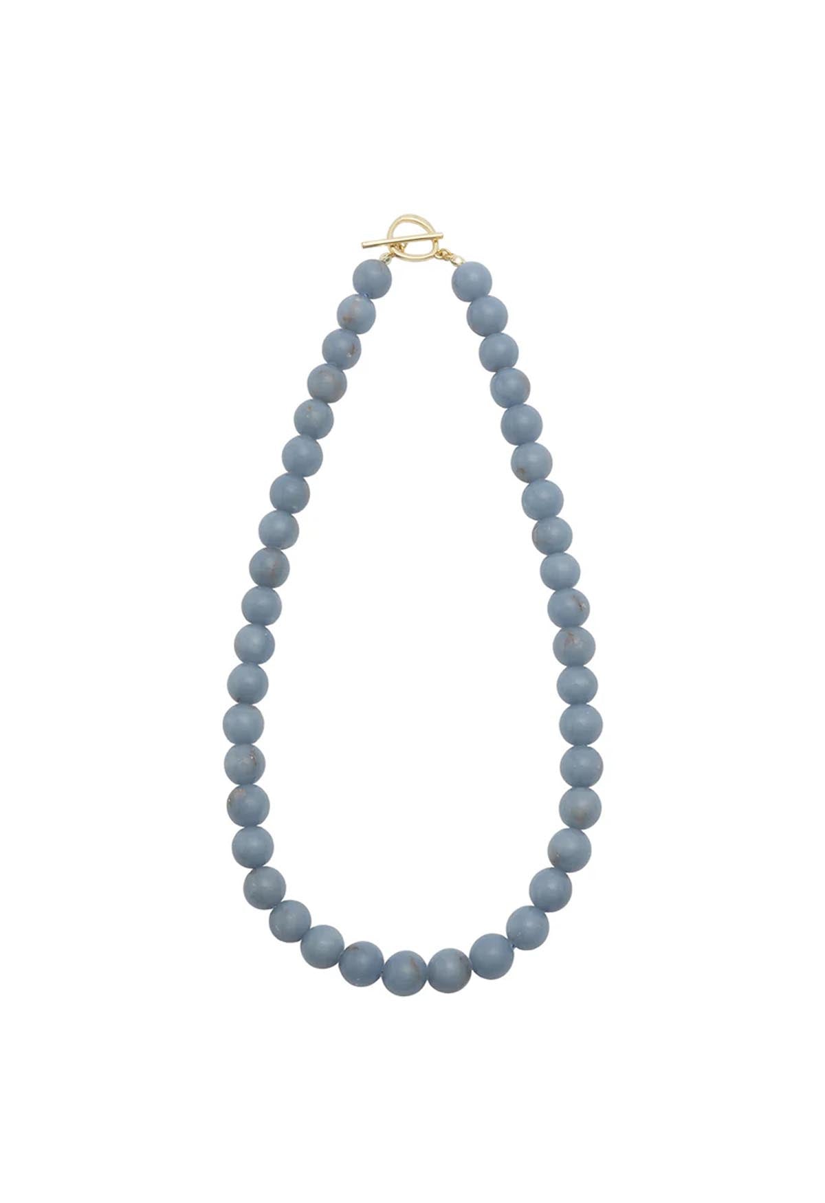Sun Ray Necklace Angelite Gold 10mm