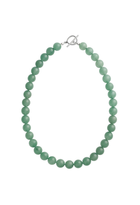Sun Ray Necklace Aventurine Silver 10mm