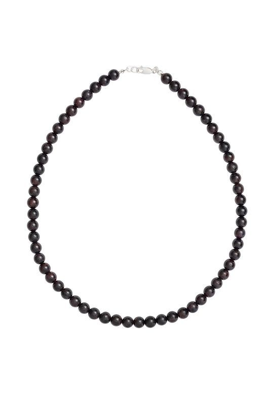 Sun Ray Necklace Garnet Silver 6mm
